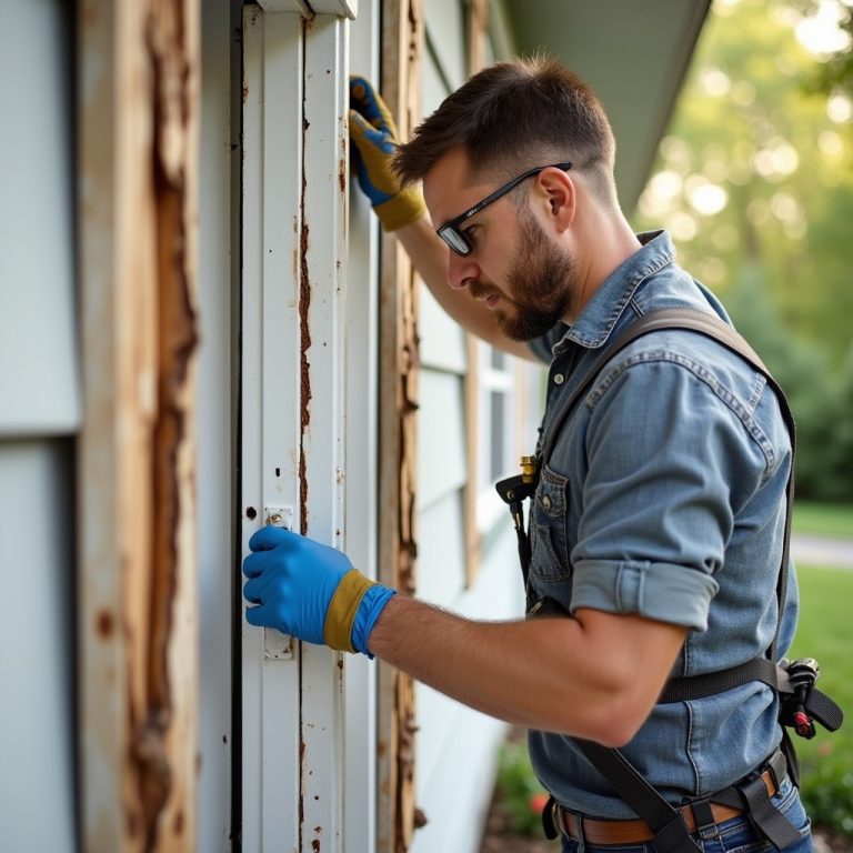 stages of exterior door frame rot repair